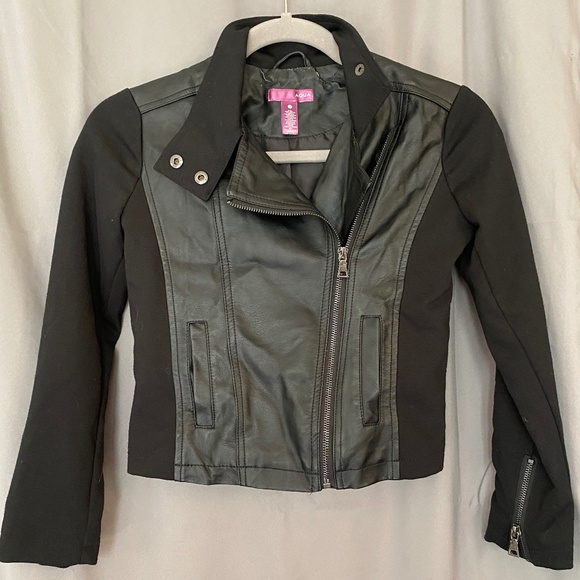 Mixed material Moto Jacket size small (or tween) - Picture 1 of 4